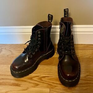 Dr Doc Martens Jadon Arcadia Leather Cherry Red Platform Boots  - Women's Size 5